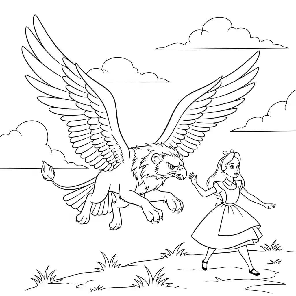 alice tomando chá com o chapeleiro maluco – desenho para colorir