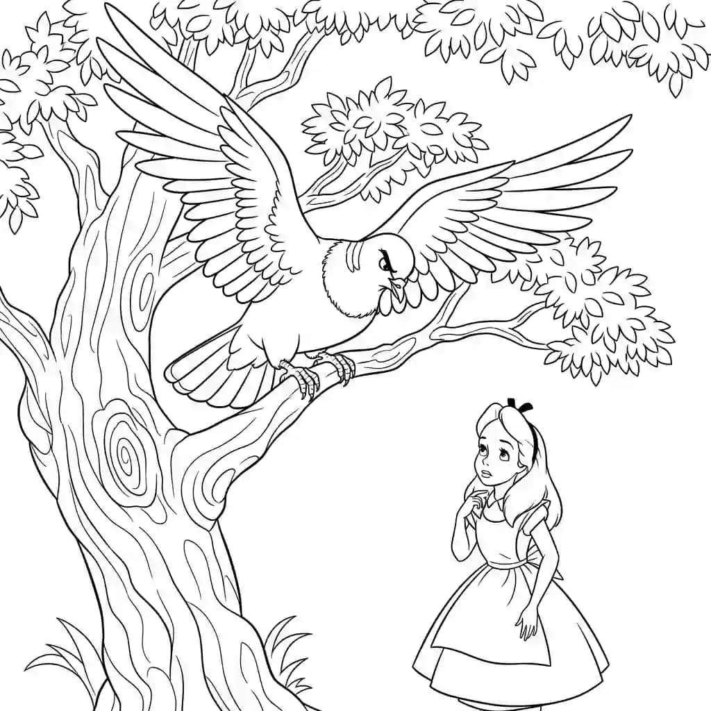 alice tomando chá com o chapeleiro maluco – desenho para colorir