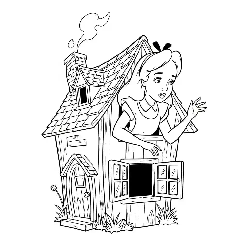 alice tomando chá com o chapeleiro maluco – desenho para colorir