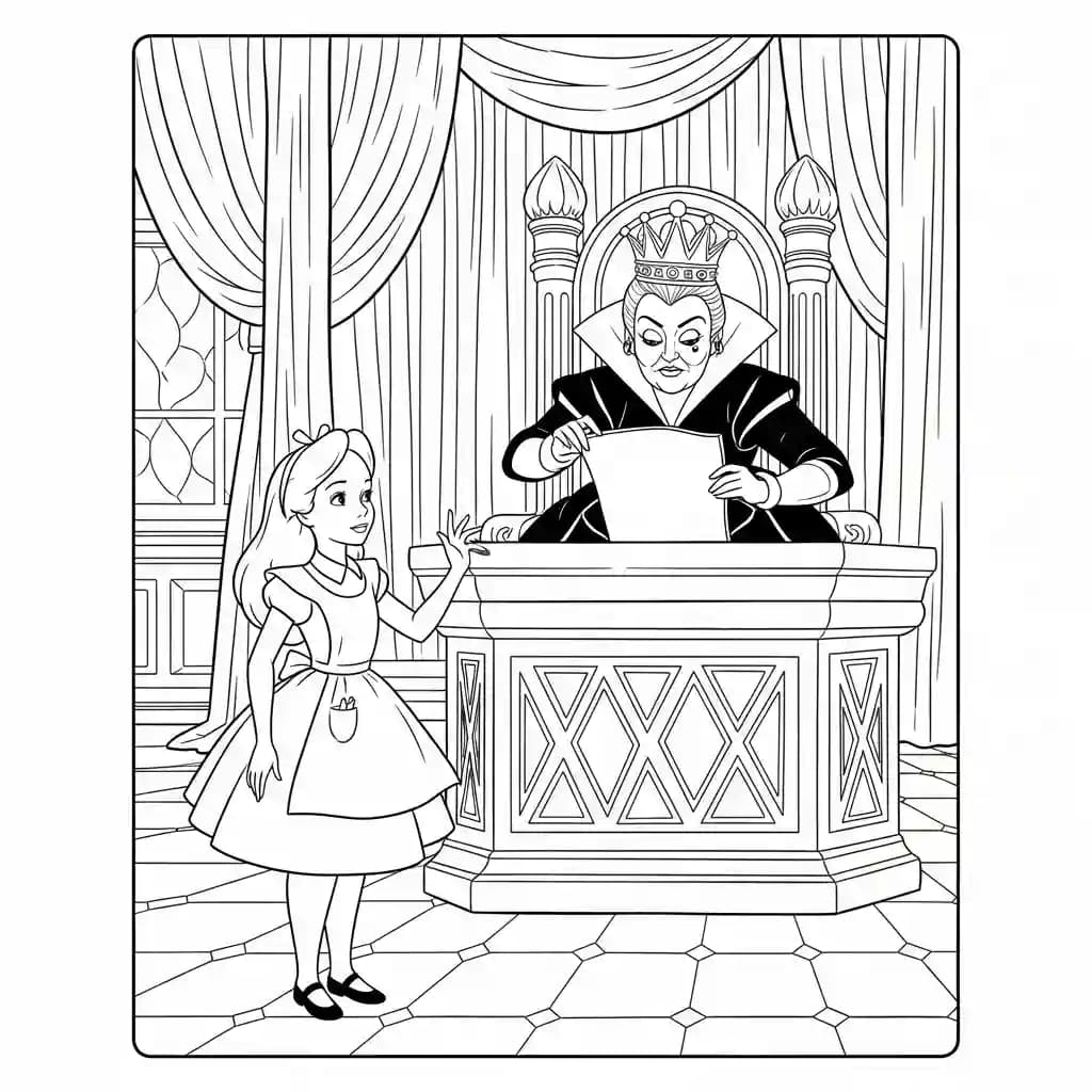 alice tomando chá com o chapeleiro maluco – desenho para colorir