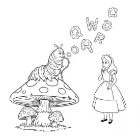 alice tomando chá com o chapeleiro maluco – desenho para colorir