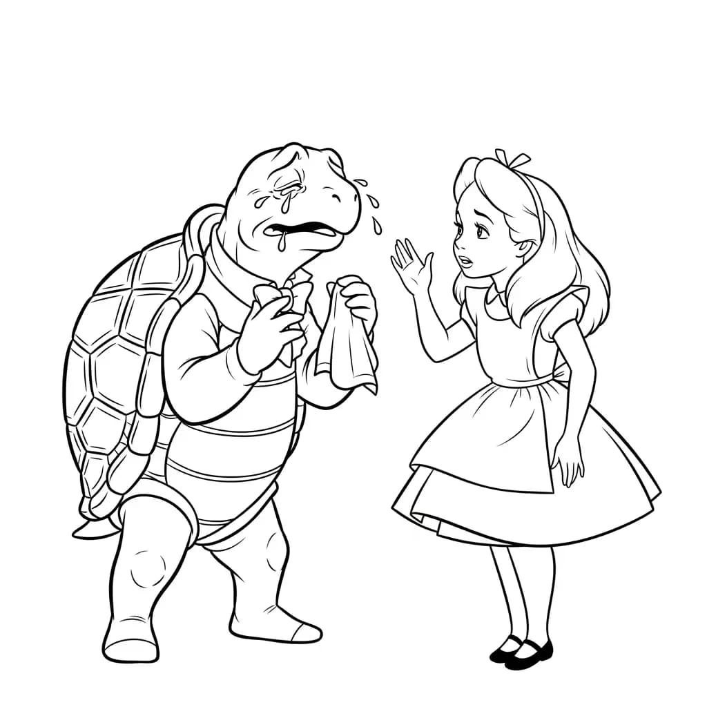alice tomando chá com o chapeleiro maluco – desenho para colorir