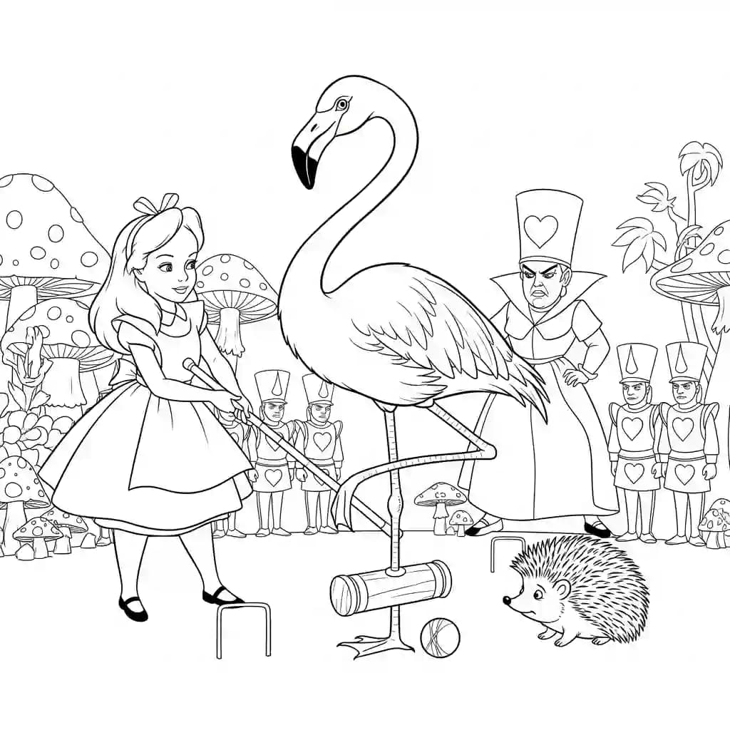 alice tomando chá com o chapeleiro maluco – desenho para colorir