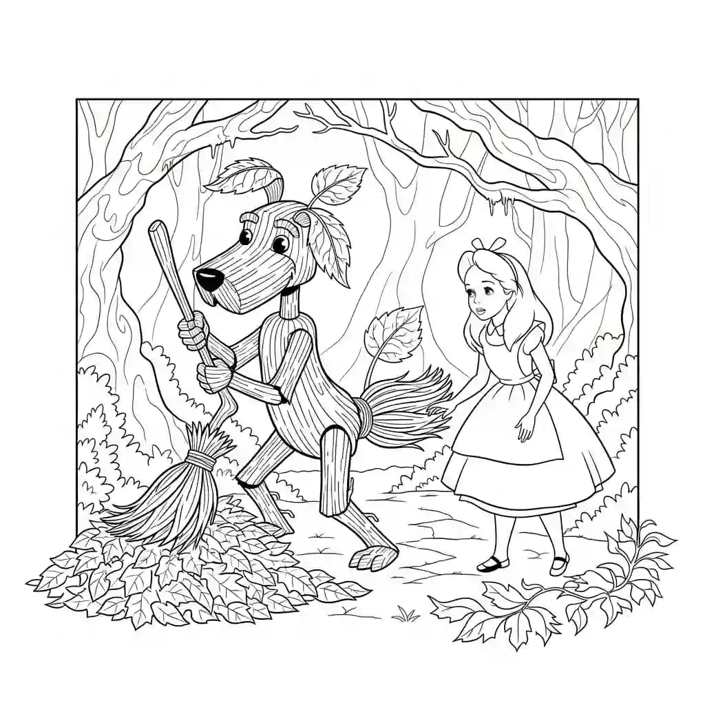 alice tomando chá com o chapeleiro maluco – desenho para colorir