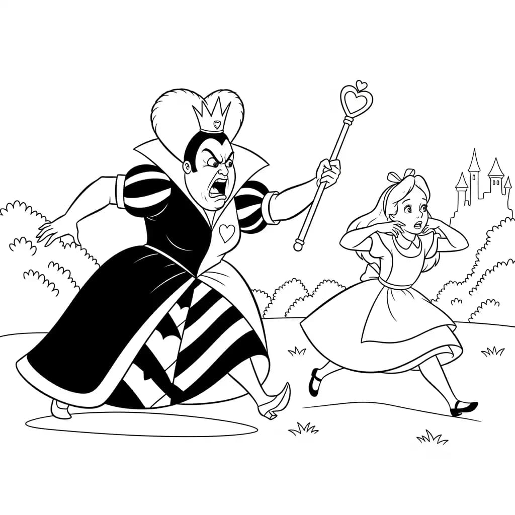 alice tomando chá com o chapeleiro maluco – desenho para colorir