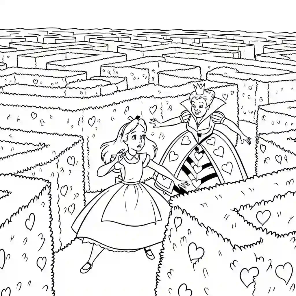 alice tomando chá com o chapeleiro maluco – desenho para colorir