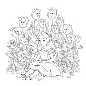 alice tomando chá com o chapeleiro maluco – desenho para colorir