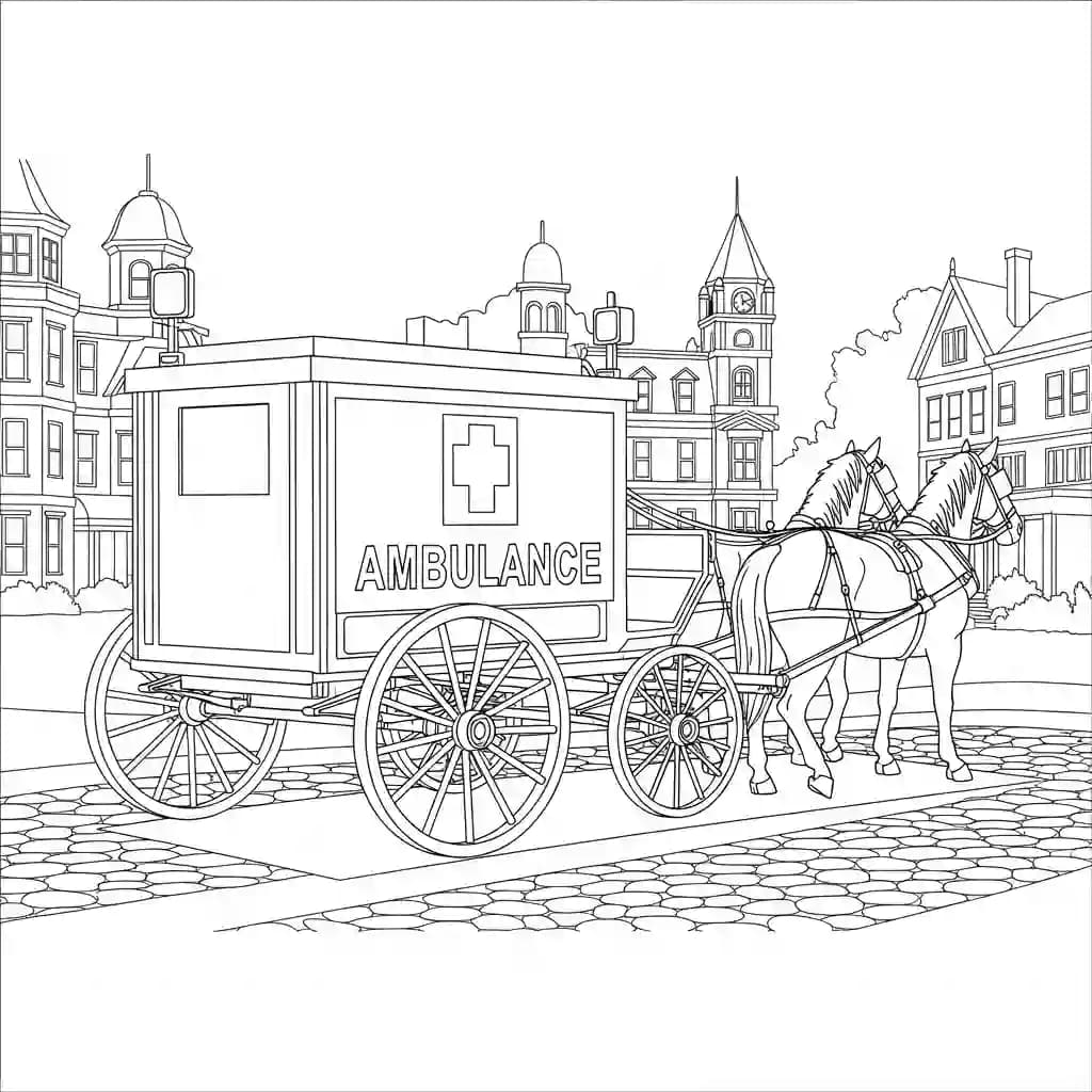 ambulância infantil para imprimir e colorir