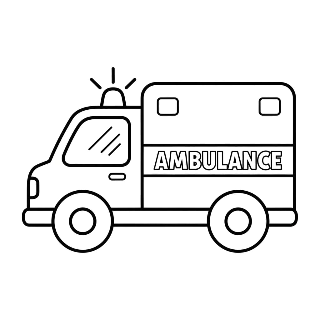 ambulância infantil para imprimir e colorir