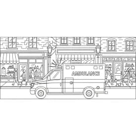 ambulância infantil para imprimir e colorir