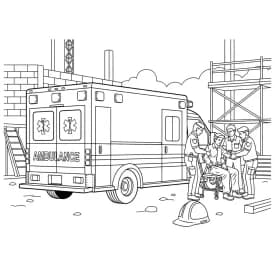 ambulância infantil para imprimir e colorir