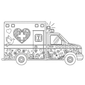 ambulância infantil para imprimir e colorir