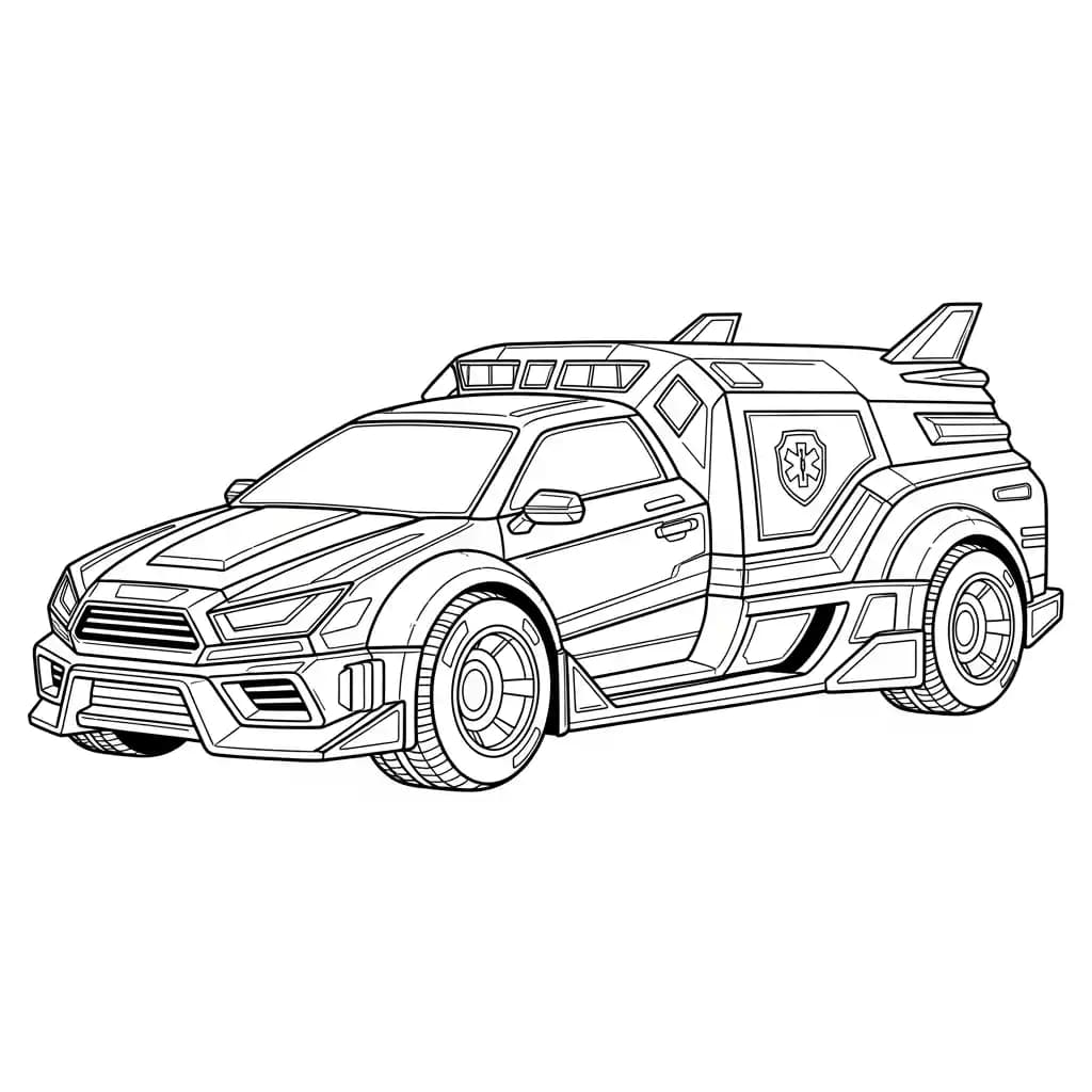 ambulância infantil para imprimir e colorir
