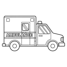 ambulância infantil para imprimir e colorir