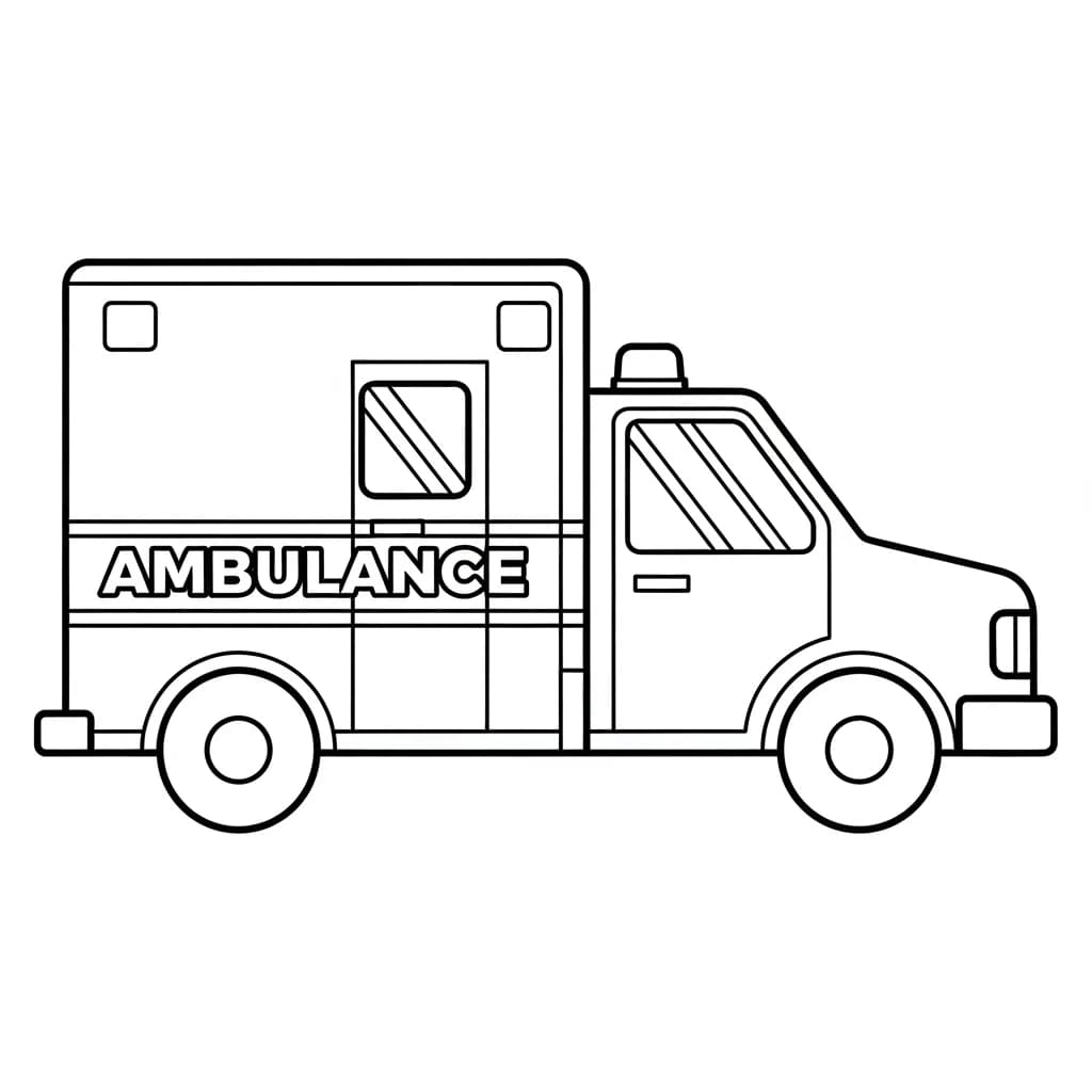 ambulância infantil para imprimir e colorir