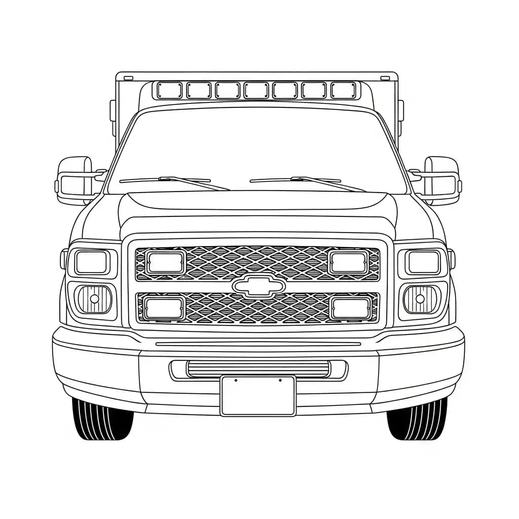 ambulância infantil para imprimir e colorir