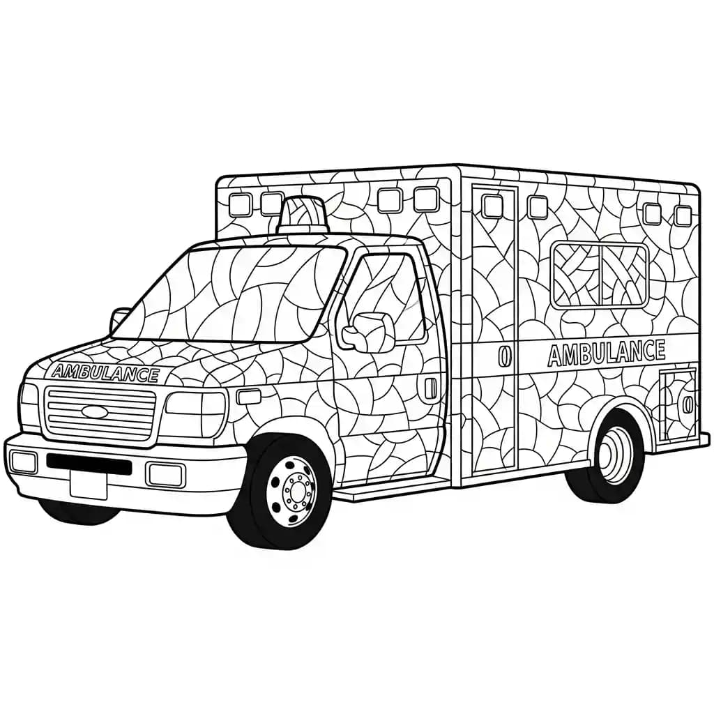 ambulância infantil para imprimir e colorir