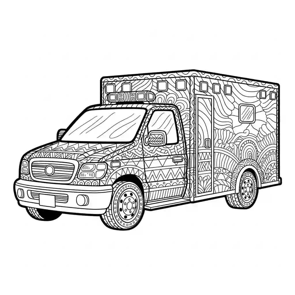 ambulância infantil para imprimir e colorir