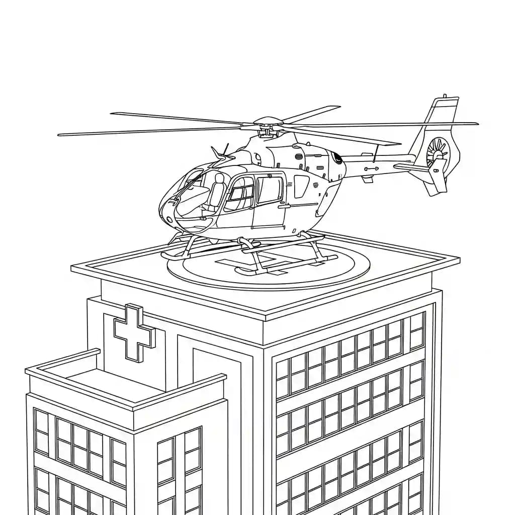 ambulância infantil para imprimir e colorir