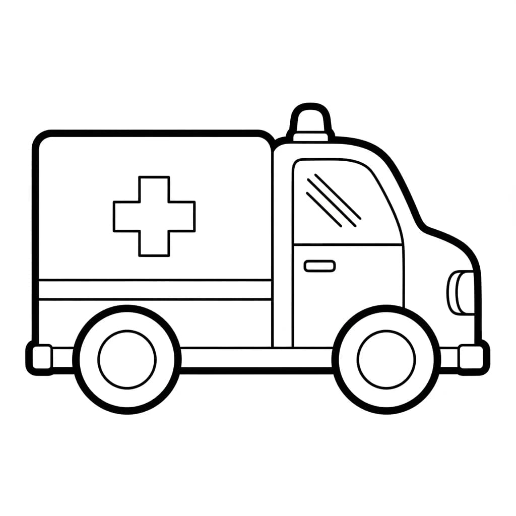 ambulância infantil para imprimir e colorir