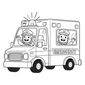 ambulância infantil para imprimir e colorir