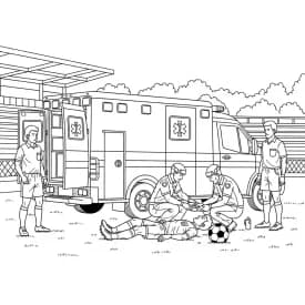 ambulância infantil para imprimir e colorir