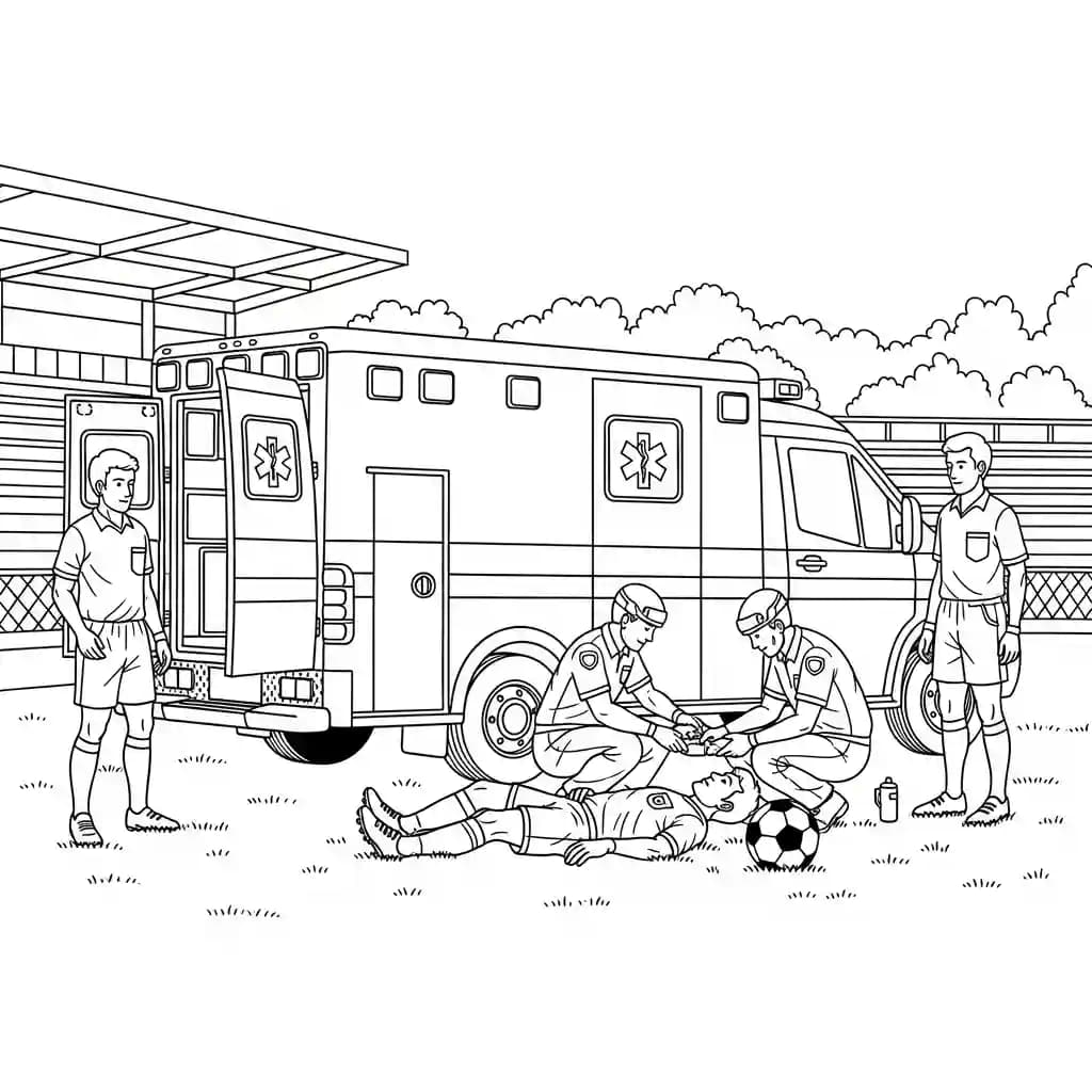 ambulância infantil para imprimir e colorir