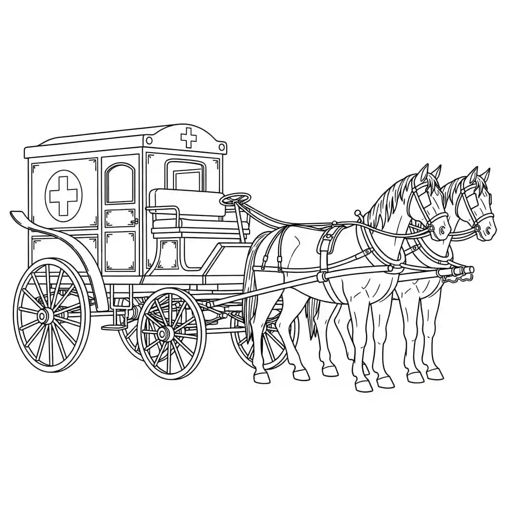 ambulância infantil para imprimir e colorir