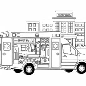 Desenhos de Ambulância para Colorir e Imprimir ambulância infantil para imprimir e colorir