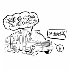 ambulância infantil para imprimir e colorir