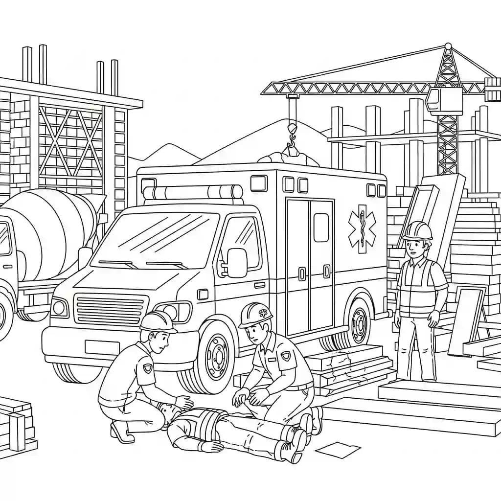 ambulância infantil para imprimir e colorir