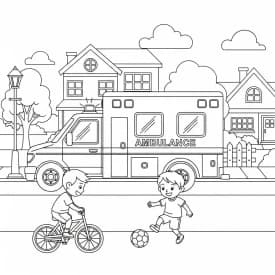 Desenhos de Ambulância para Colorir e Imprimir ambulância infantil para imprimir e colorir