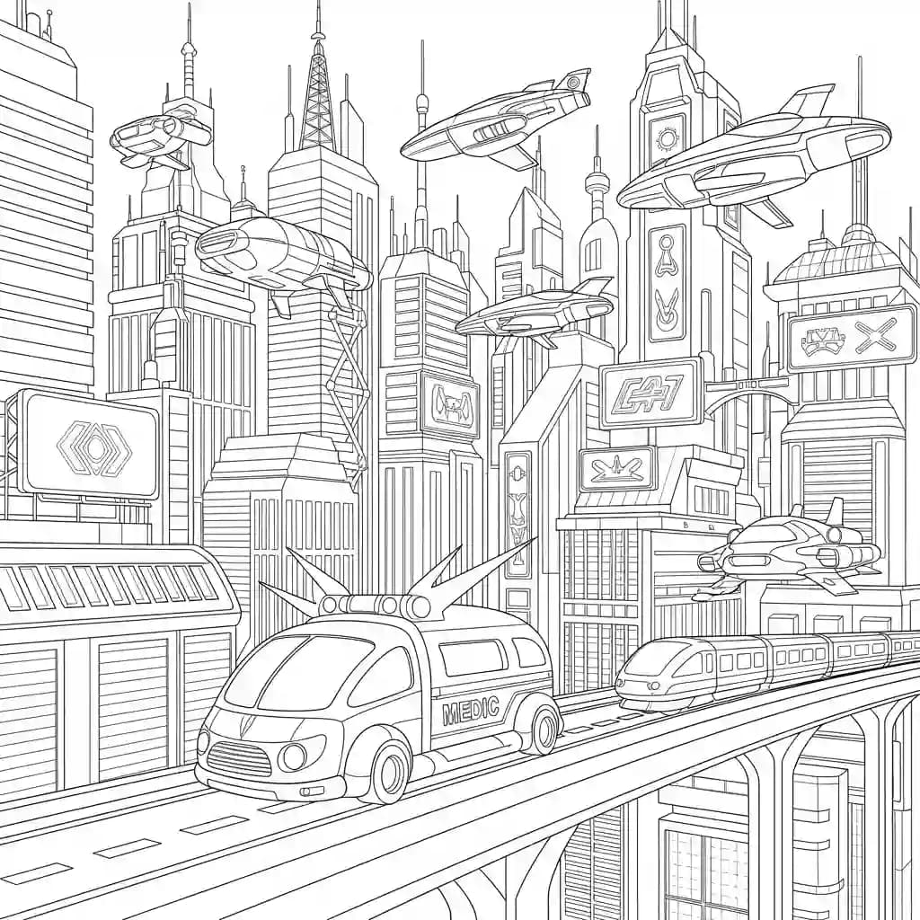 ambulância infantil para imprimir e colorir