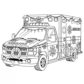 ambulância infantil para imprimir e colorir