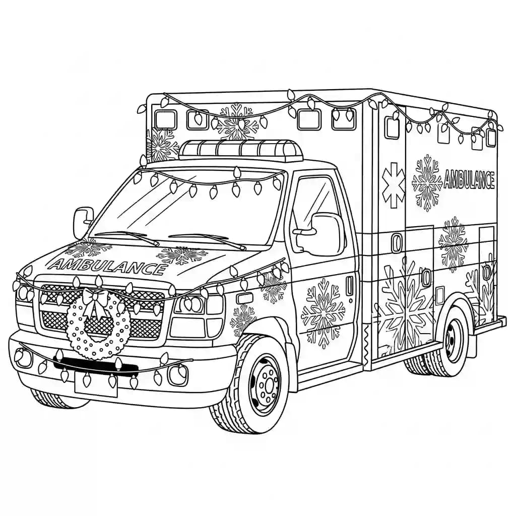 ambulância infantil para imprimir e colorir