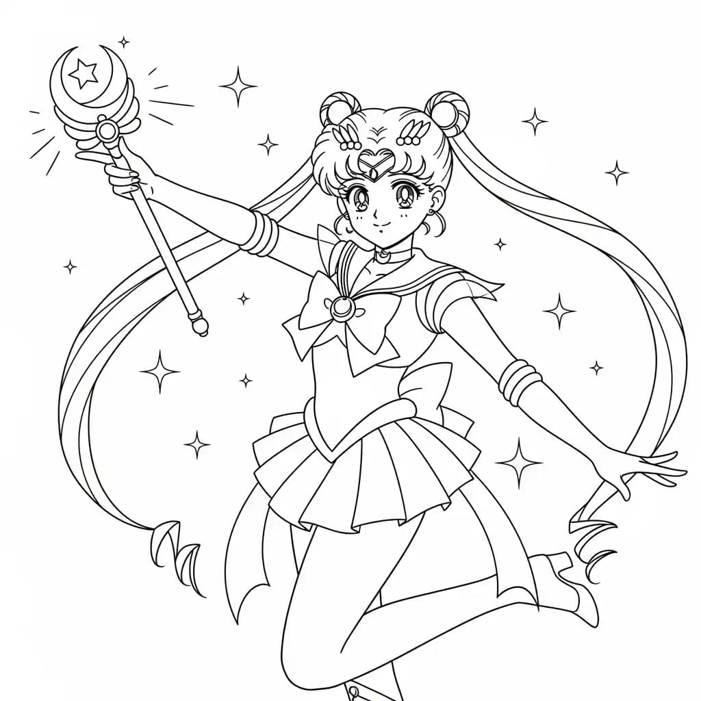 Desenhos de anime para colorir com personagens famosos em traços grossos e fundo branco, prontos para imprimir e pintar