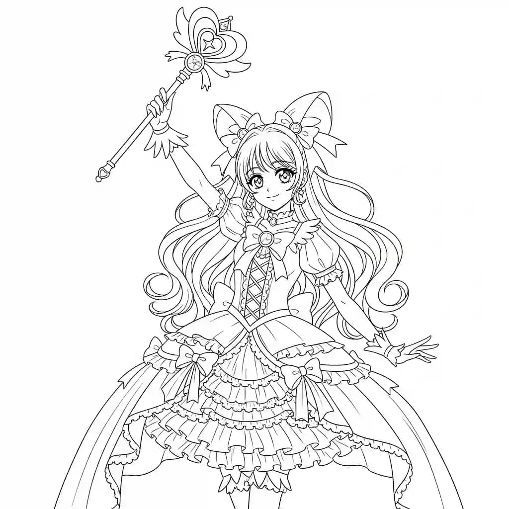 Desenhos de anime para colorir com personagens famosos em traços grossos e fundo branco, prontos para imprimir e pintar