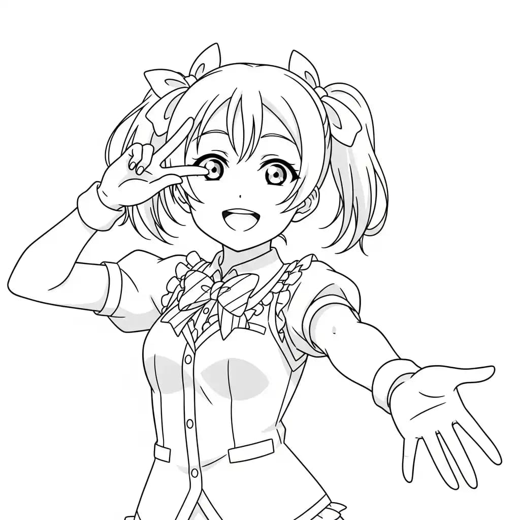 Desenhos de anime para colorir com personagens famosos em traços grossos e fundo branco, prontos para imprimir e pintar