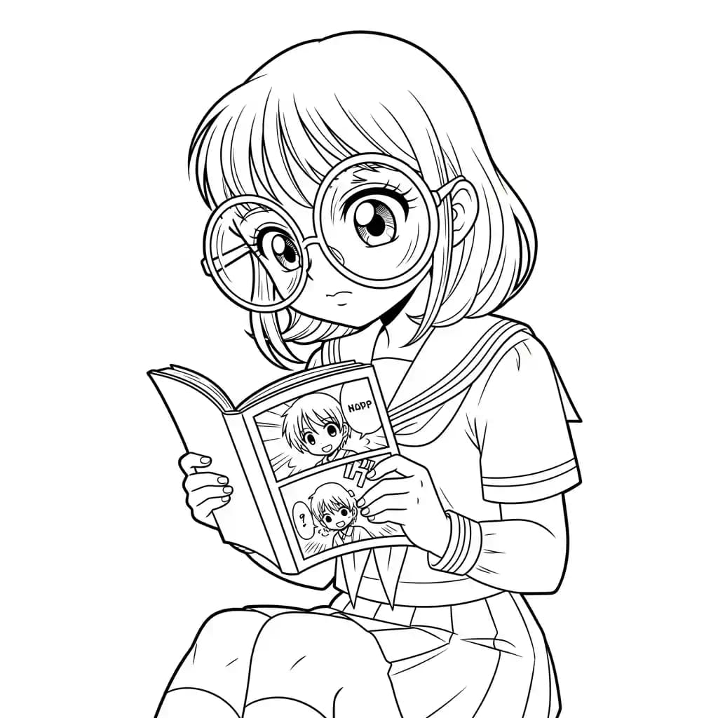 Desenhos de anime para colorir com personagens famosos em traços grossos e fundo branco, prontos para imprimir e pintar