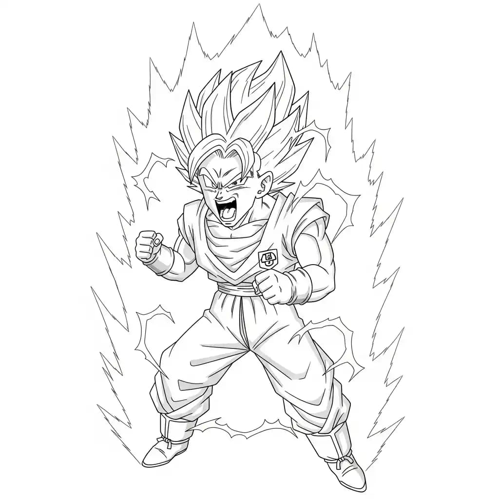 Desenhos de anime para colorir com personagens famosos em traços grossos e fundo branco, prontos para imprimir e pintar