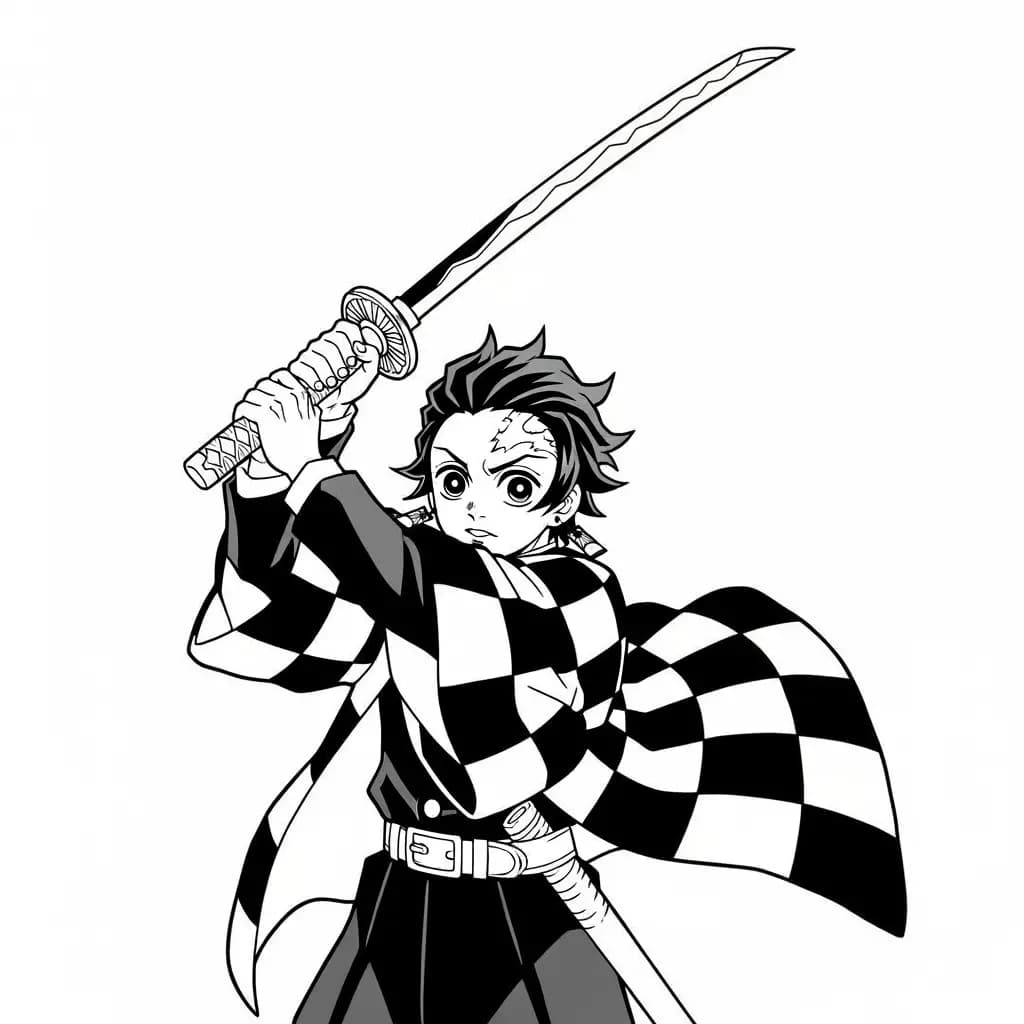 Desenhos de anime para colorir com personagens famosos em traços grossos e fundo branco, prontos para imprimir e pintar