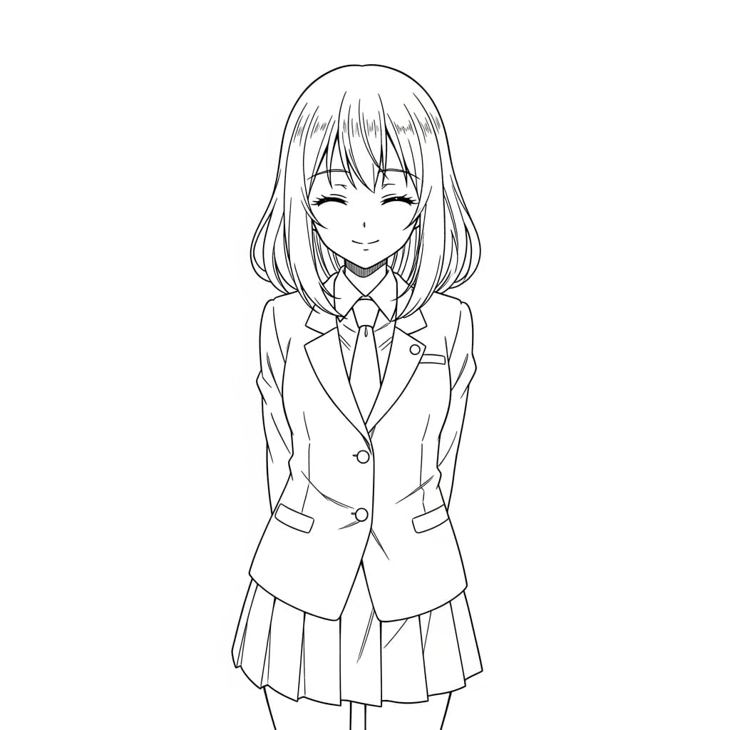 Desenhos de anime para colorir com personagens famosos em traços grossos e fundo branco, prontos para imprimir e pintar