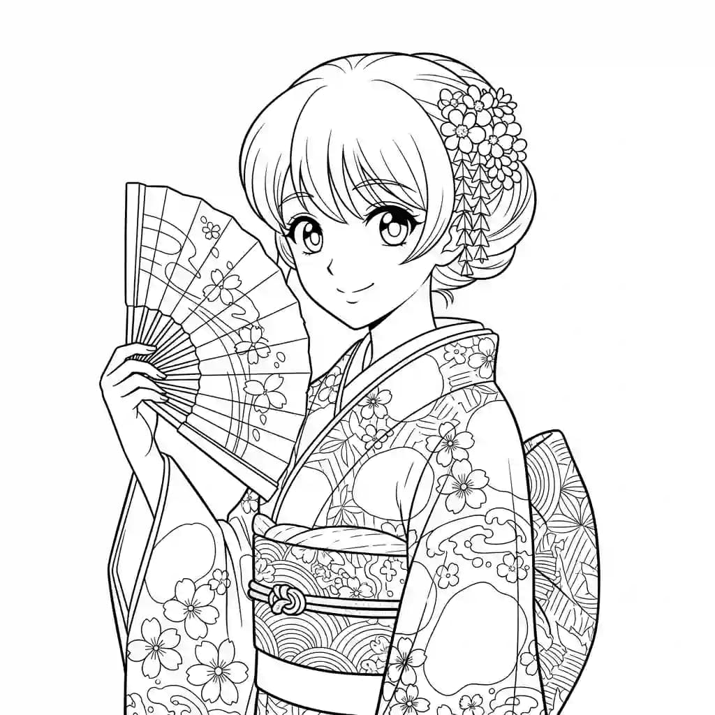 Desenhos de anime para colorir com personagens famosos em traços grossos e fundo branco, prontos para imprimir e pintar