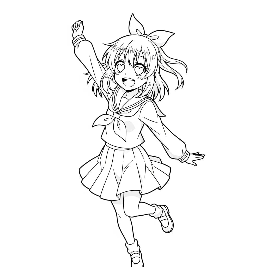 Desenhos de anime para colorir com personagens famosos em traços grossos e fundo branco, prontos para imprimir e pintar