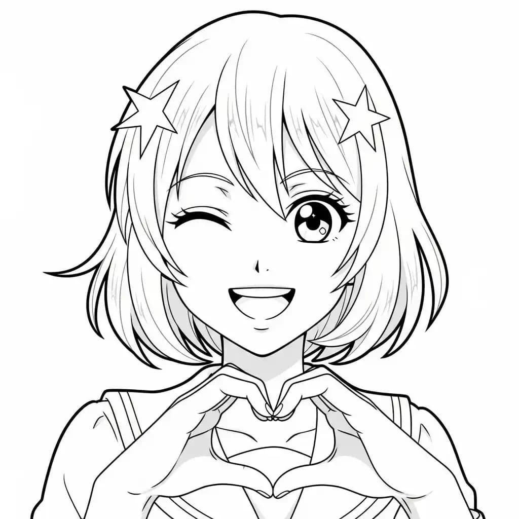 Desenhos de anime para colorir com personagens famosos em traços grossos e fundo branco, prontos para imprimir e pintar