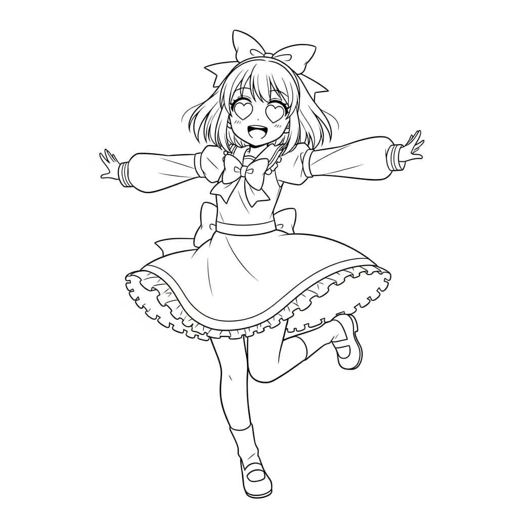 Desenhos de anime para colorir com personagens famosos em traços grossos e fundo branco, prontos para imprimir e pintar