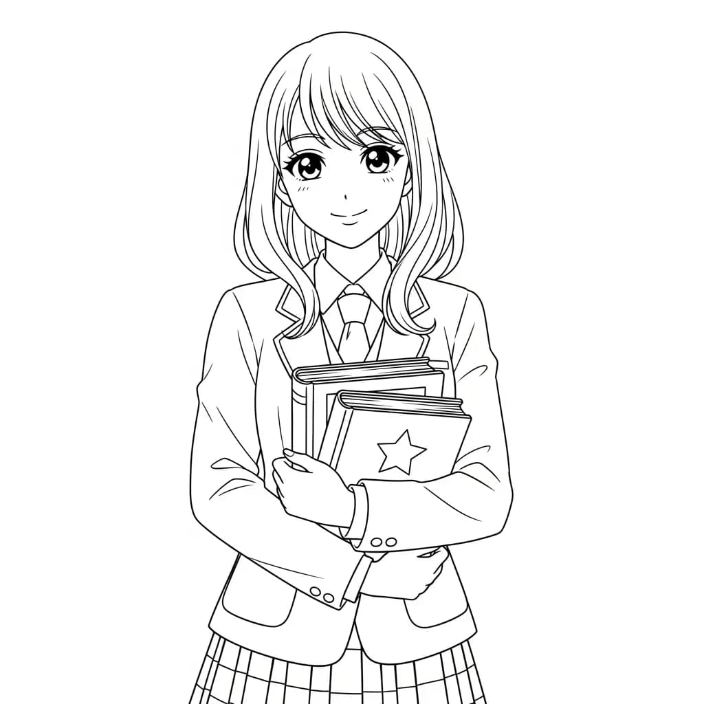 Desenhos de anime para colorir com personagens famosos em traços grossos e fundo branco, prontos para imprimir e pintar