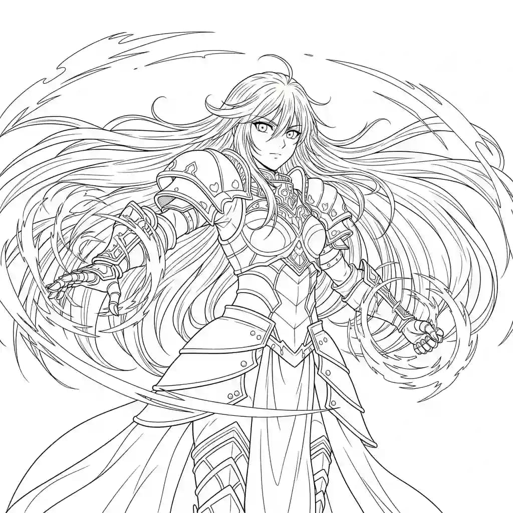 Desenhos de anime para colorir com personagens famosos em traços grossos e fundo branco, prontos para imprimir e pintar