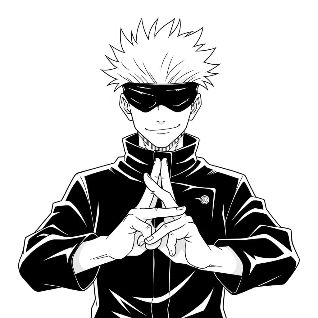 Desenhos de anime para colorir com personagens famosos em traços grossos e fundo branco, prontos para imprimir e pintar