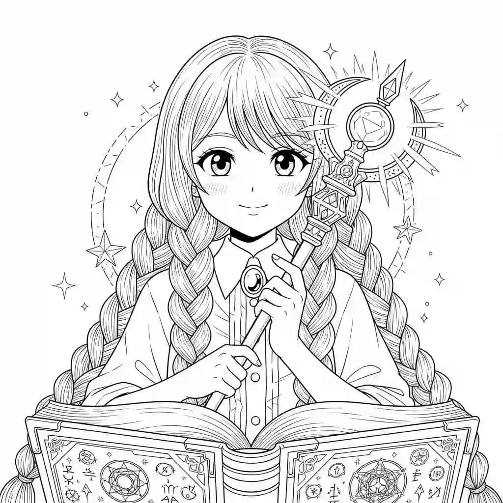 Desenhos de anime para colorir com personagens famosos em traços grossos e fundo branco, prontos para imprimir e pintar